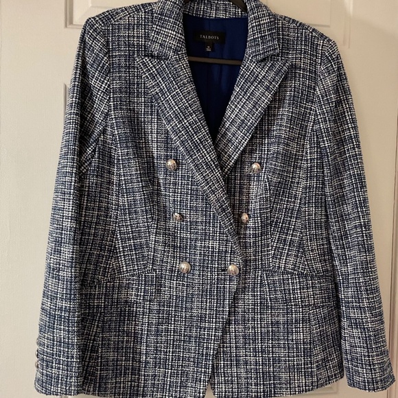 Talbots Double Breasted Tweed Blazer - Navy - Picture 8 of 8